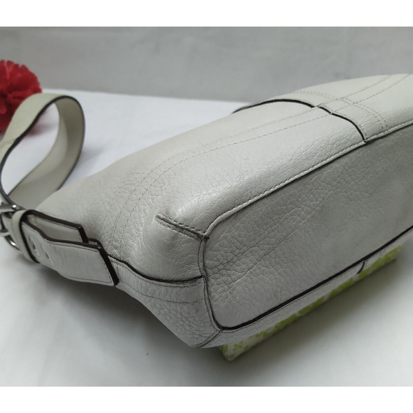 Coach Ivory Pebbled Leather Zipper Closure Crossbody Bag - Picture 7 of 16